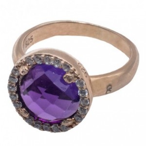 Rose gold ring and amethyst...